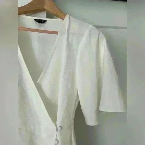 TOPSHOP White Ruffled Wrap Mini Dress | size 2 - Picture 5 of 12